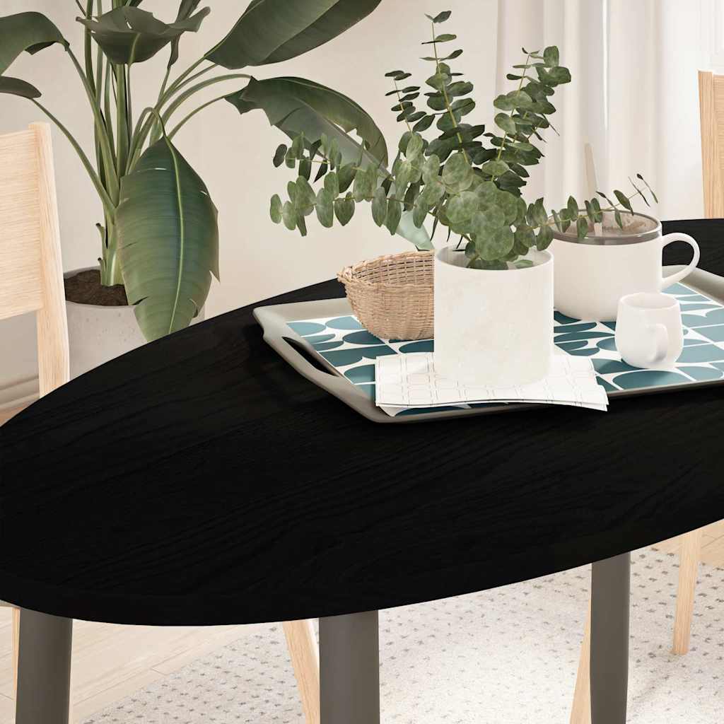 Table Top Dark Brown 120x60x2 cm Solid Wood Oak Oval