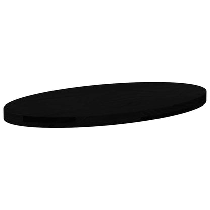 Table Top Dark Brown 80x40x4 cm Solid Wood Oak Oval
