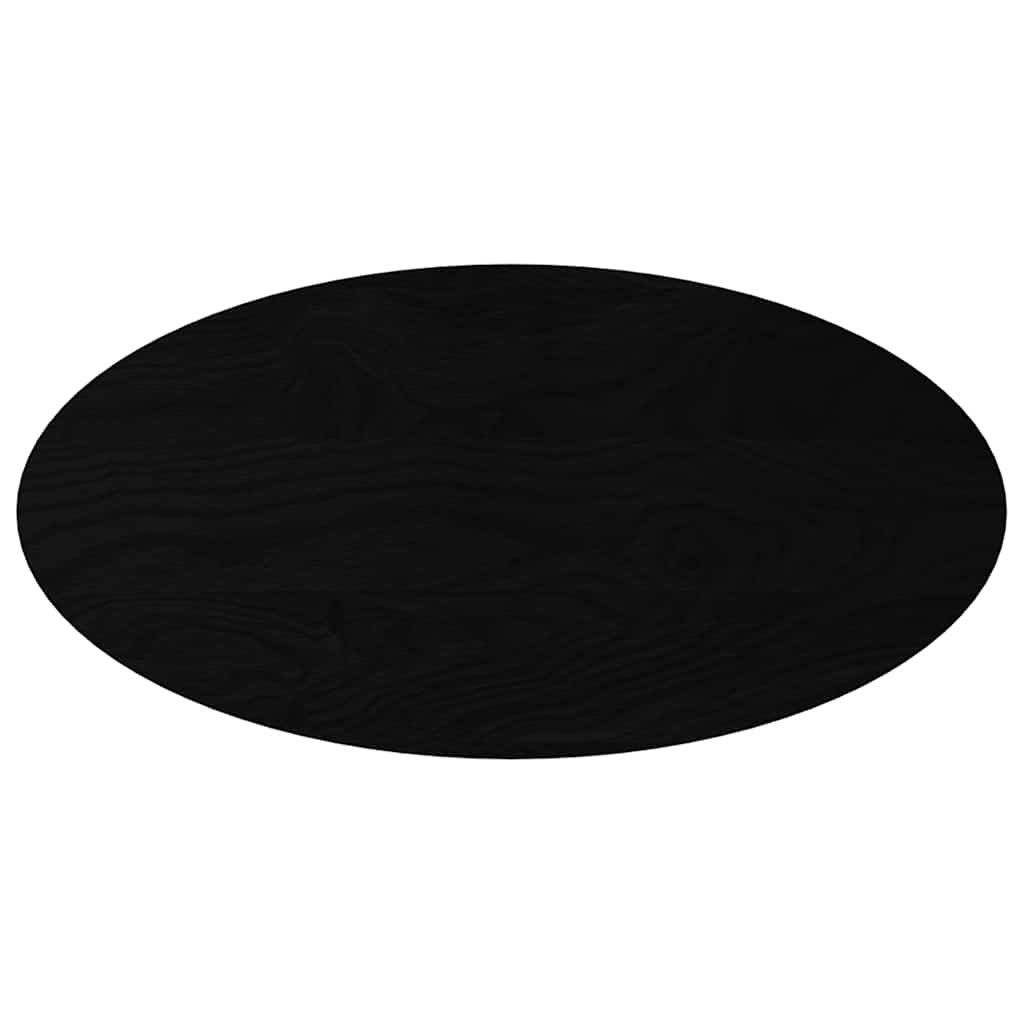 Table Top Dark Brown 100x50x4 cm Solid Wood Oak Oval