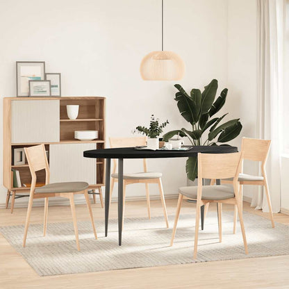 Table Top Dark Brown 140x60x4 cm Solid Wood Oak Oval