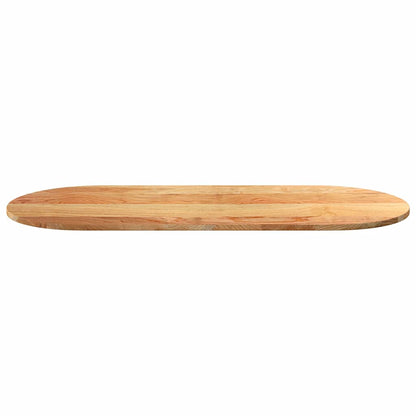 Table Top Light Brown 140x60x2 cm Solid Wood Oak Oval