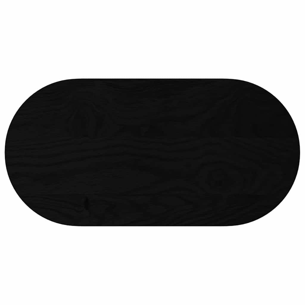 Table Top Dark Brown 80x40x2 cm Solid Wood Oak Oval