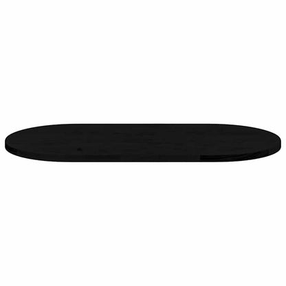 Table Top Dark Brown 80x40x2 cm Solid Wood Oak Oval