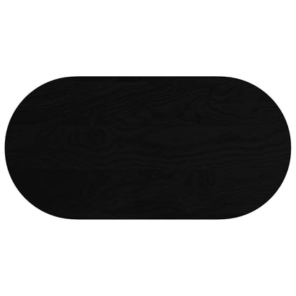 Table Top Dark Brown 100x50x2 cm Solid Wood Oak Oval