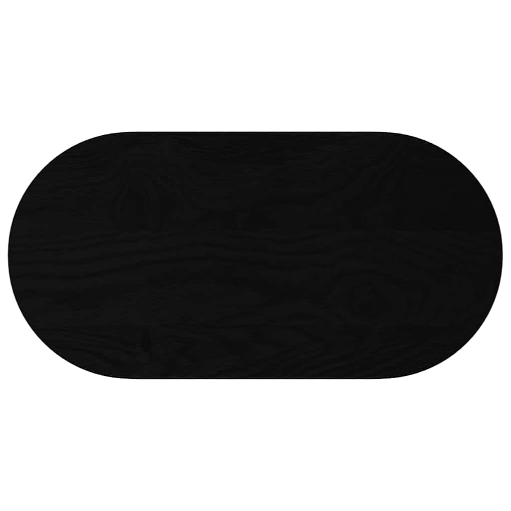 Table Top Dark Brown 80x40x4 cm Solid Wood Oak Oval