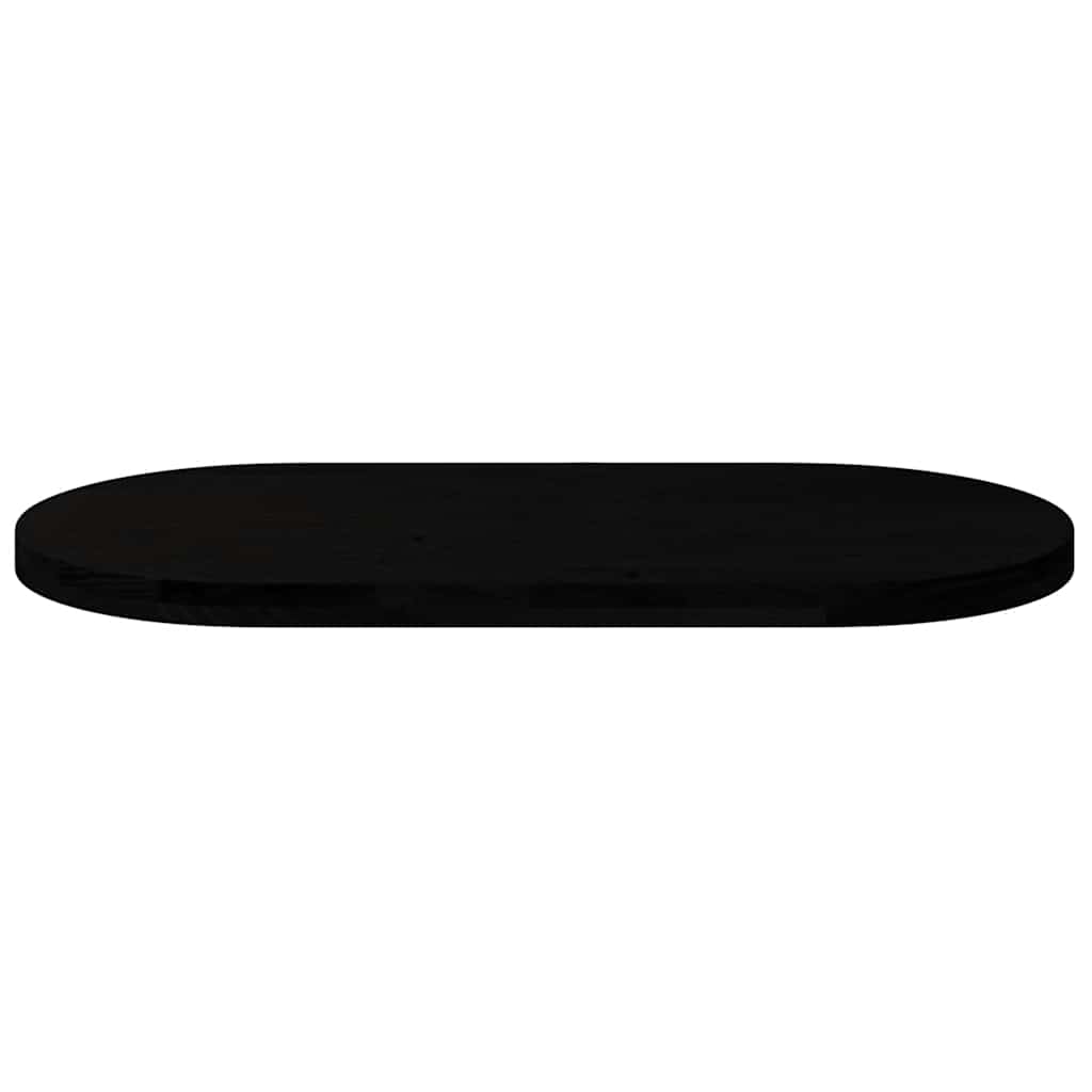 Table Top Dark Brown 100x50x4 cm Solid Wood Oak Oval