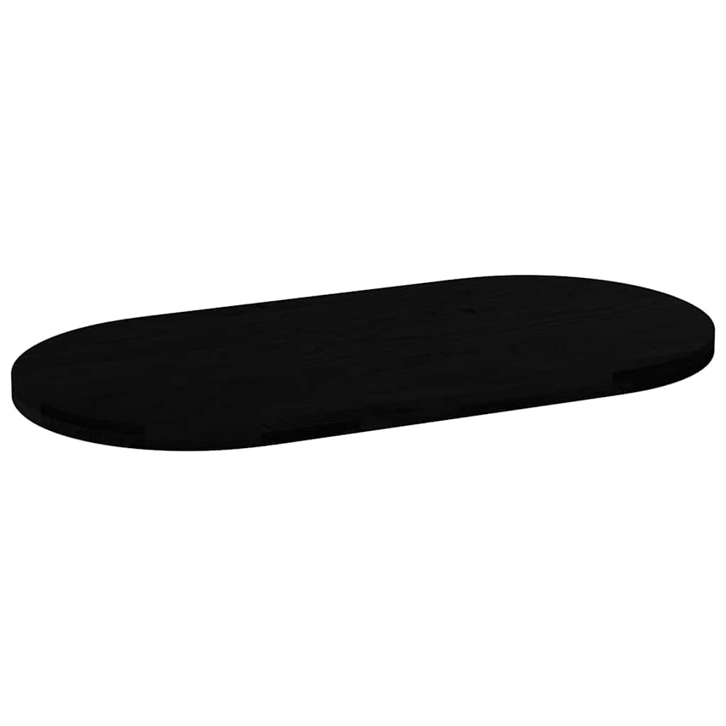 Table Top Dark Brown 120x60x4 cm Solid Wood Oak Oval