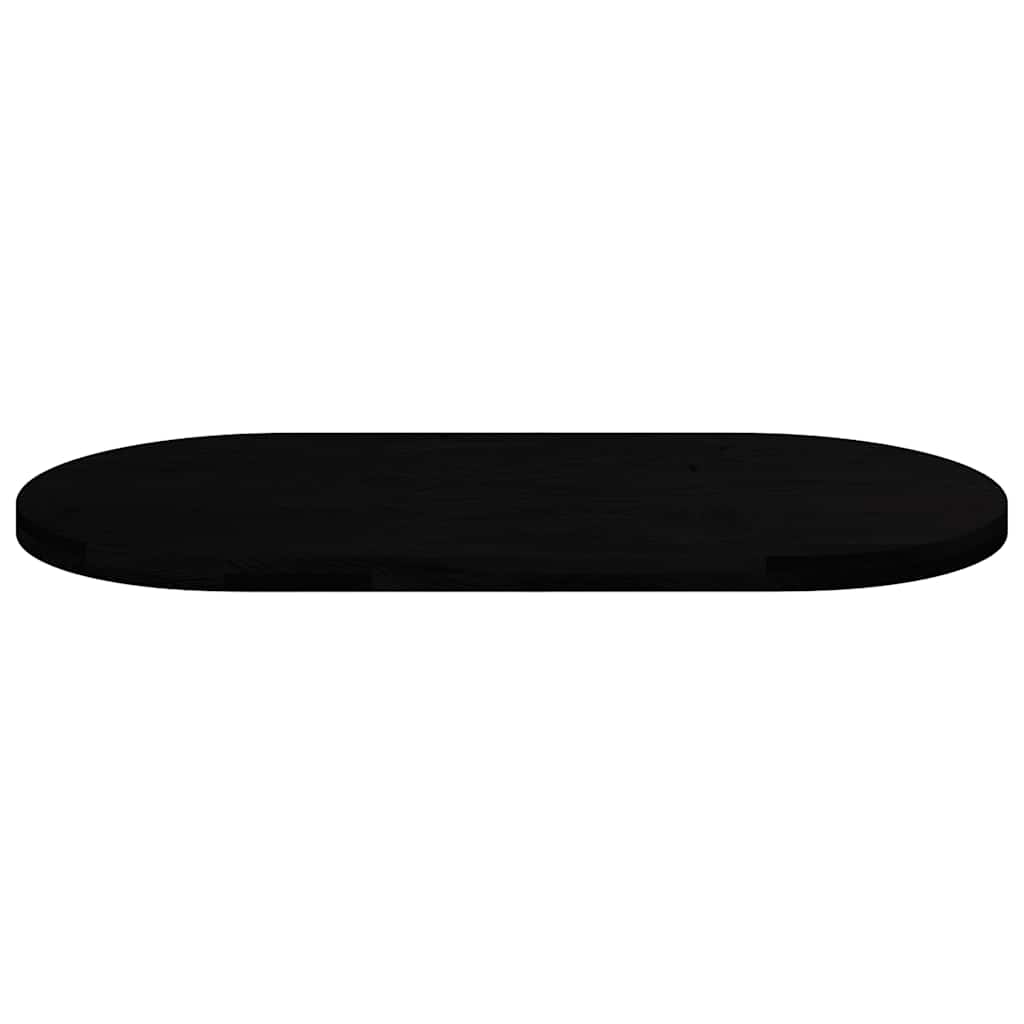 Table Top Dark Brown 120x60x4 cm Solid Wood Oak Oval