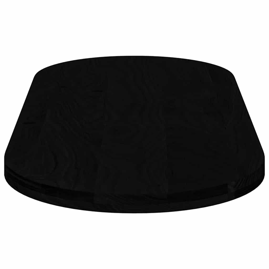 Table Top Dark Brown 140x60x4 cm Solid Wood Oak Oval