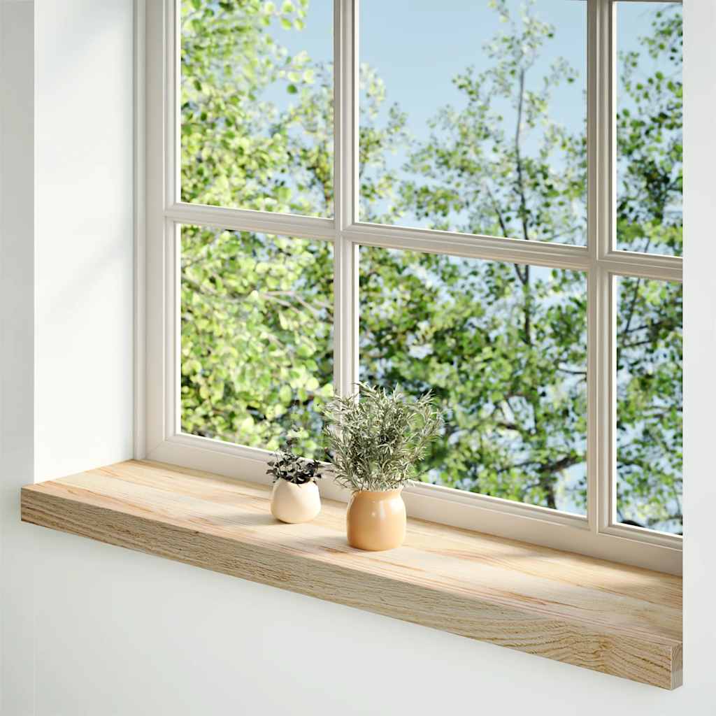 Window Sills 2 pcs Untreated 80x20x2 cm Solid Wood Oak