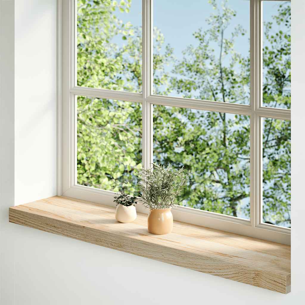 Window Sills 2 pcs Untreated 100x20x2 cm Solid Wood Oak