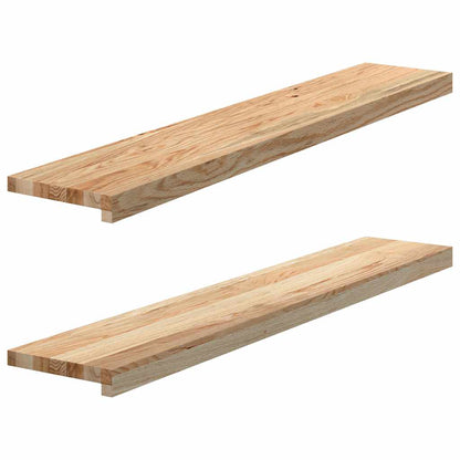 Window Sills 2 pcs Untreated 110x20x2 cm Solid Wood Oak