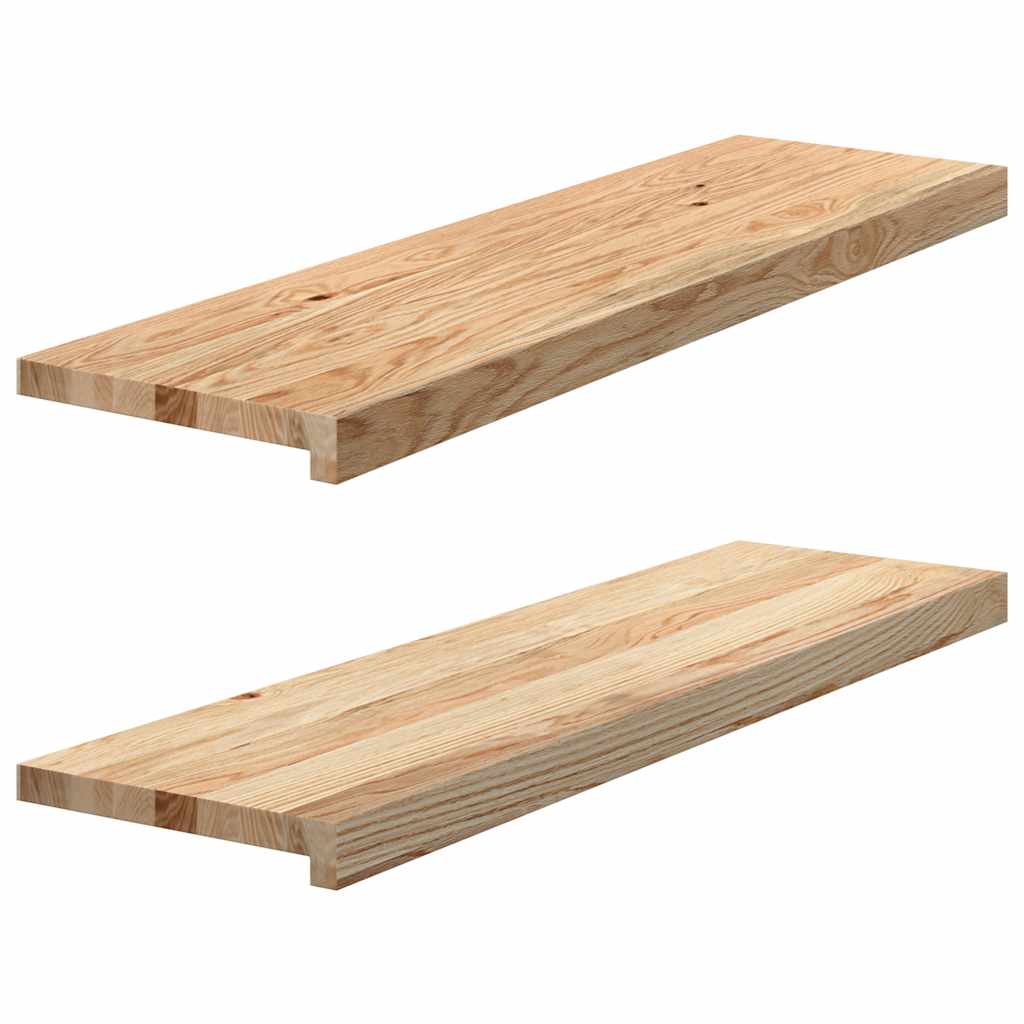 Window Sills 2 pcs Untreated 90x25x2 cm Solid Wood Oak
