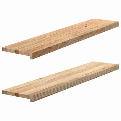 Window Sills 2 pcs Untreated 120x25x2 cm Solid Wood Oak
