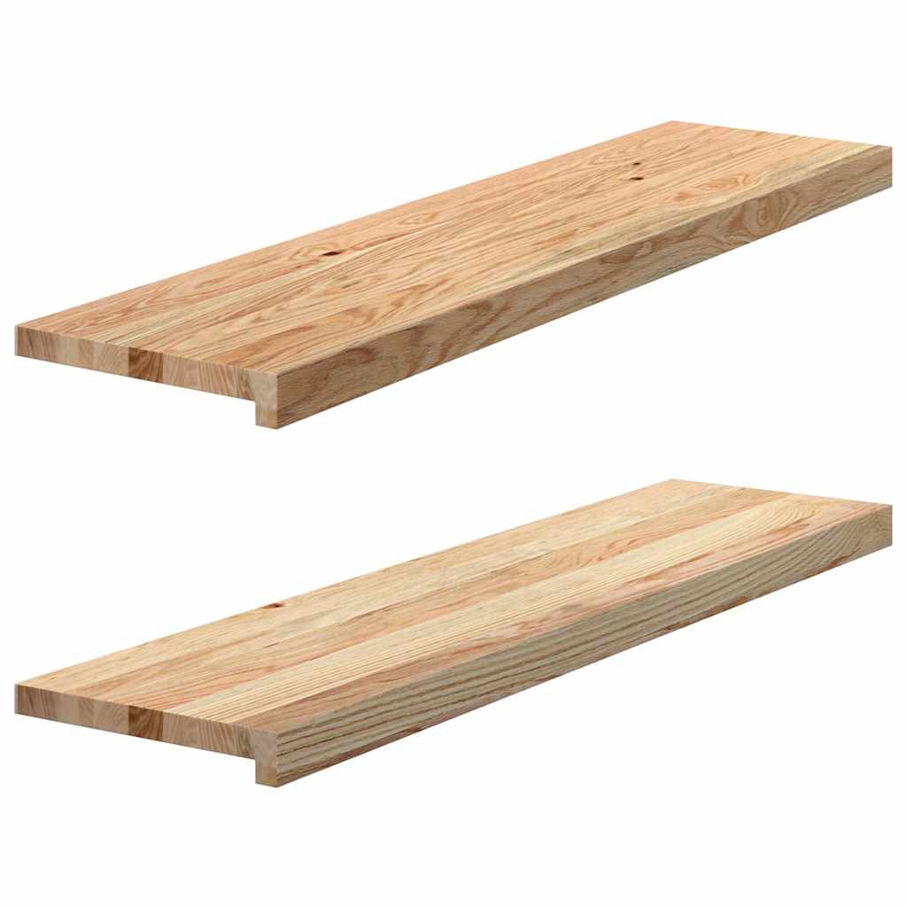 Window Sills 2 pcs Untreated 100x30x2 cm Solid Wood Oak