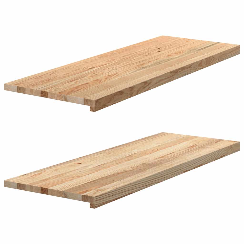 Window Sills 2 pcs Untreated 110x40x2 cm Solid Wood Oak