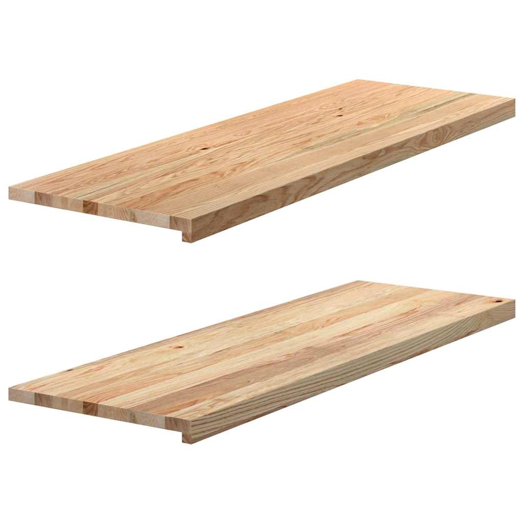 Window Sills 2 pcs Untreated 120x40x2 cm Solid Wood Oak