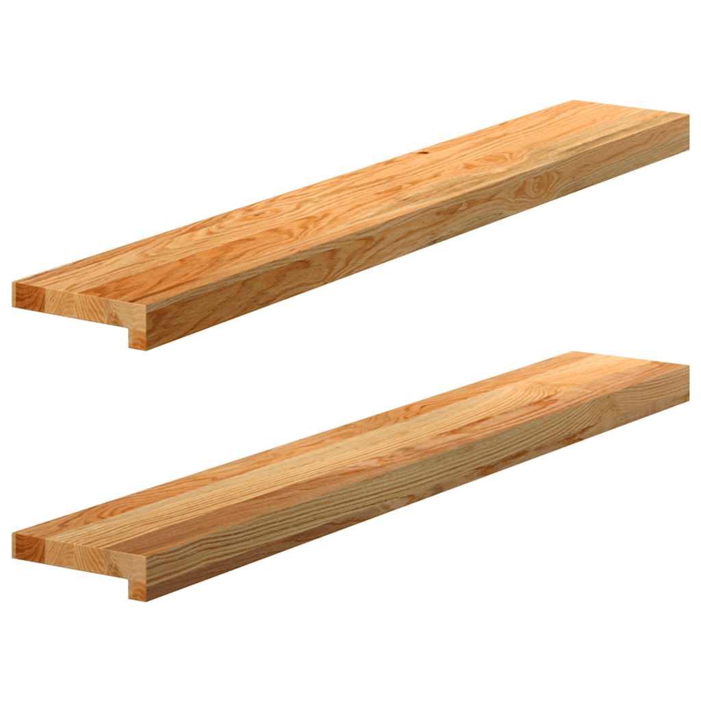 Window Sills 2 pcs Light Brown 100x15x2 cm Solid Wood Oak