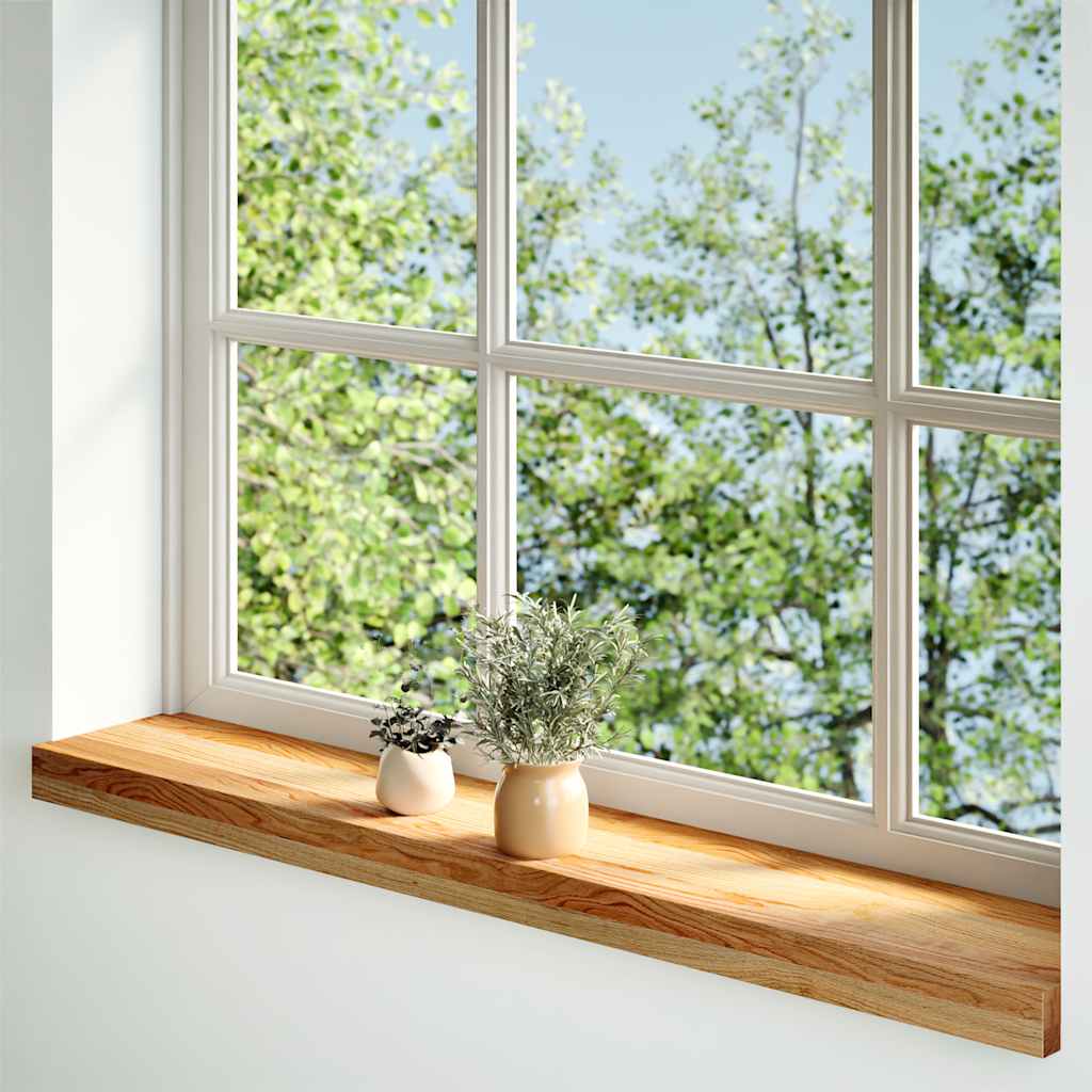 Window Sills 2 pcs Light Brown 100x15x2 cm Solid Wood Oak