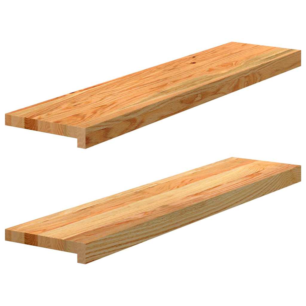 Window Sills 2 pcs Light Brown 90x20x2 cm Solid Wood Oak