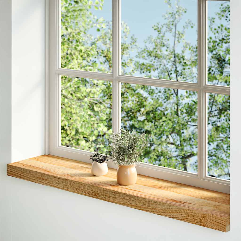 Window Sills 2 pcs Light Brown 90x20x2 cm Solid Wood Oak