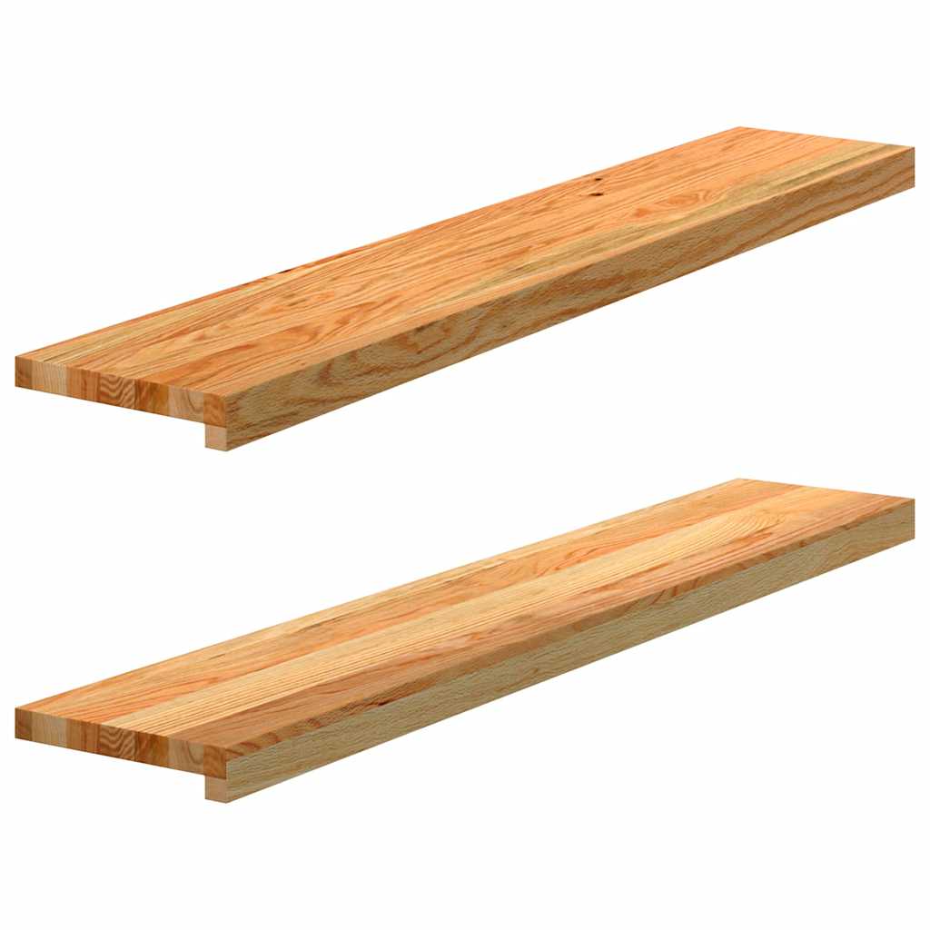 Window Sills 2 pcs Light Brown 110x20x2 cm Solid Wood Oak