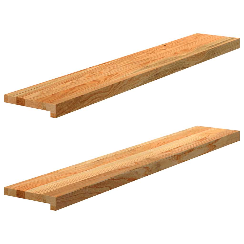 Window Sills 2 pcs Light Brown 120x20x2 cm Solid Wood Oak