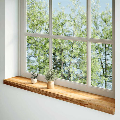 Window Sills 2 pcs Light Brown 160x20x2 cm Solid Wood Oak