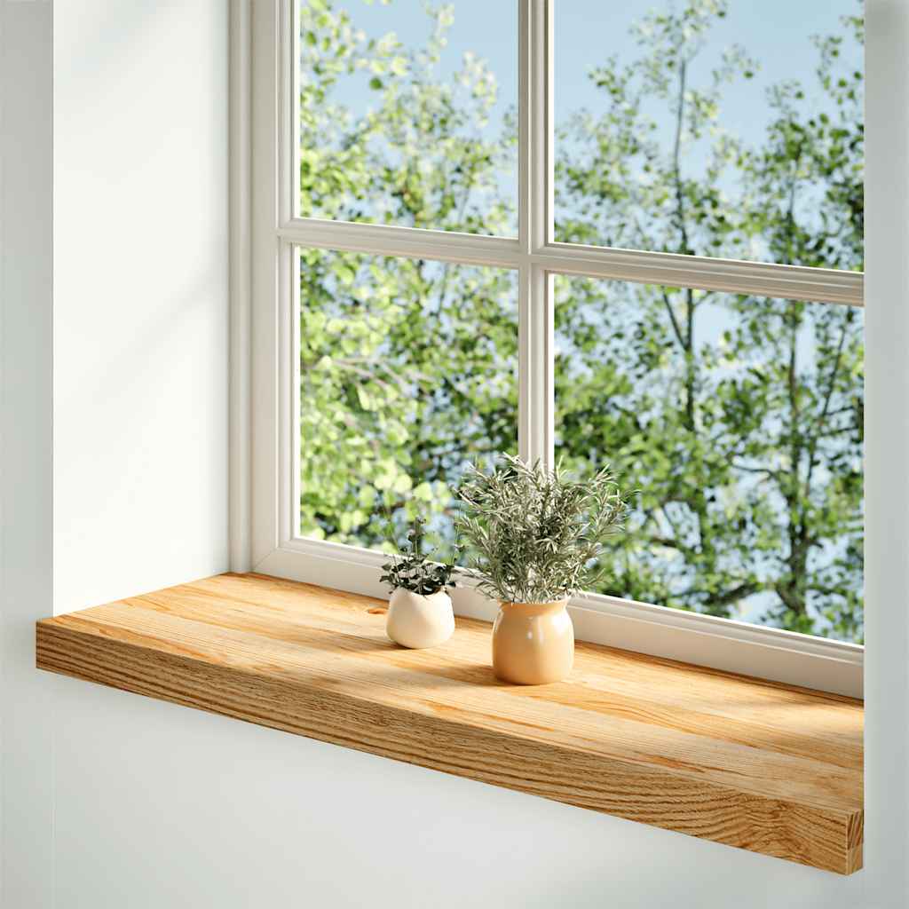 Window Sills 2 pcs Light Brown 90x25x2 cm Solid Wood Oak