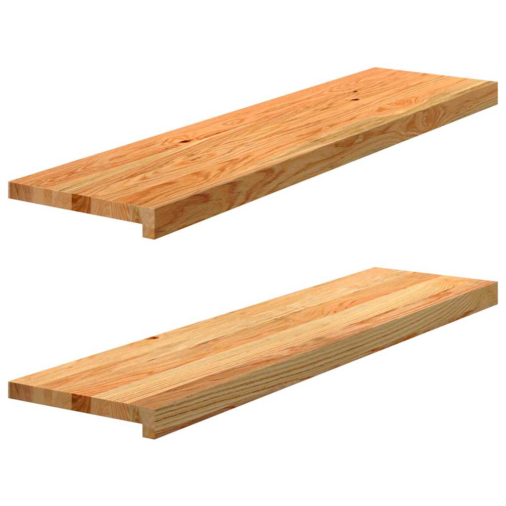 Window Sills 2 pcs Light Brown 100x25x2 cm Solid Wood Oak