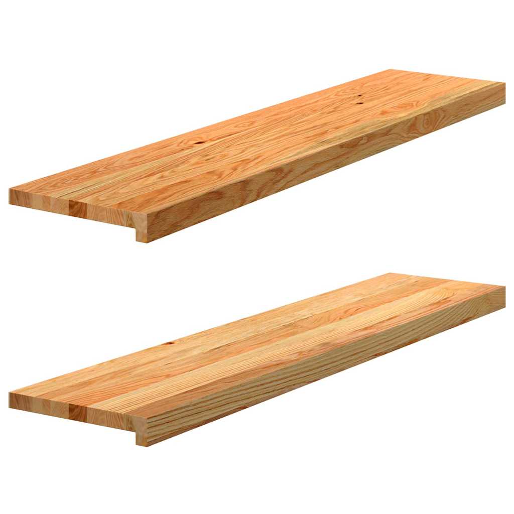 Window Sills 2 pcs Light Brown 110x25x2 cm Solid Wood Oak