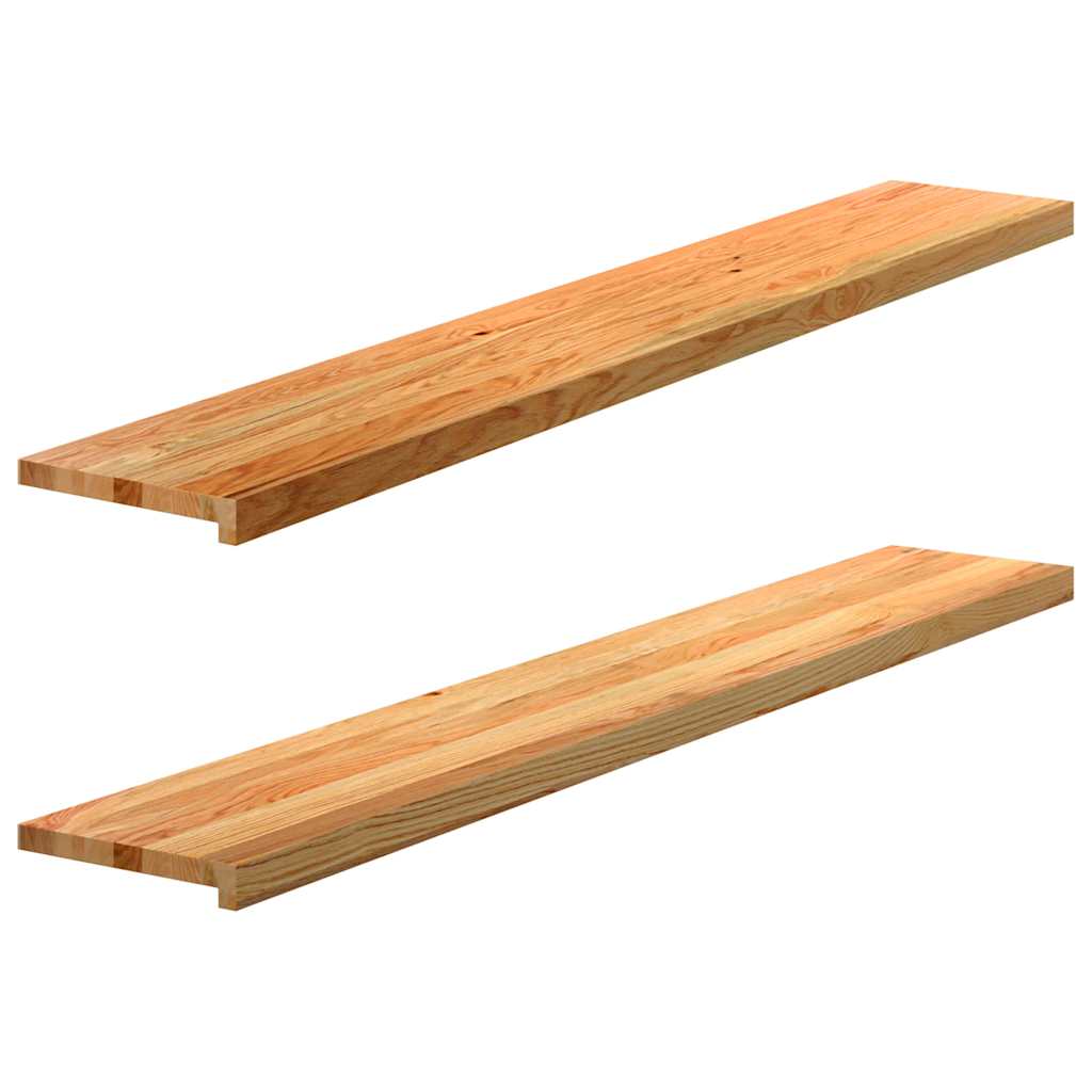 Window Sills 2 pcs Light Brown 160x25x2 cm Solid Wood Oak