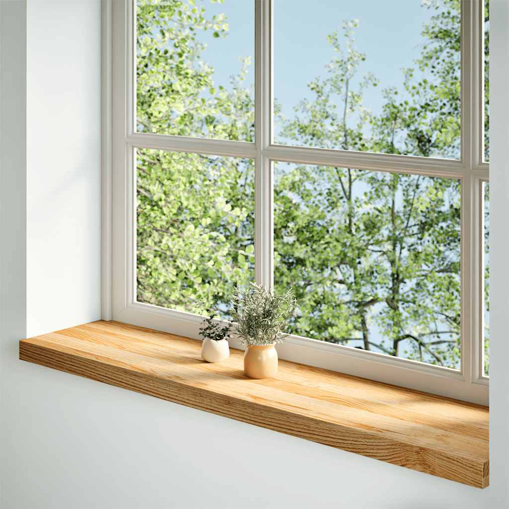 Window Sills 2 pcs Light Brown 100x30x2 cm Solid Wood Oak