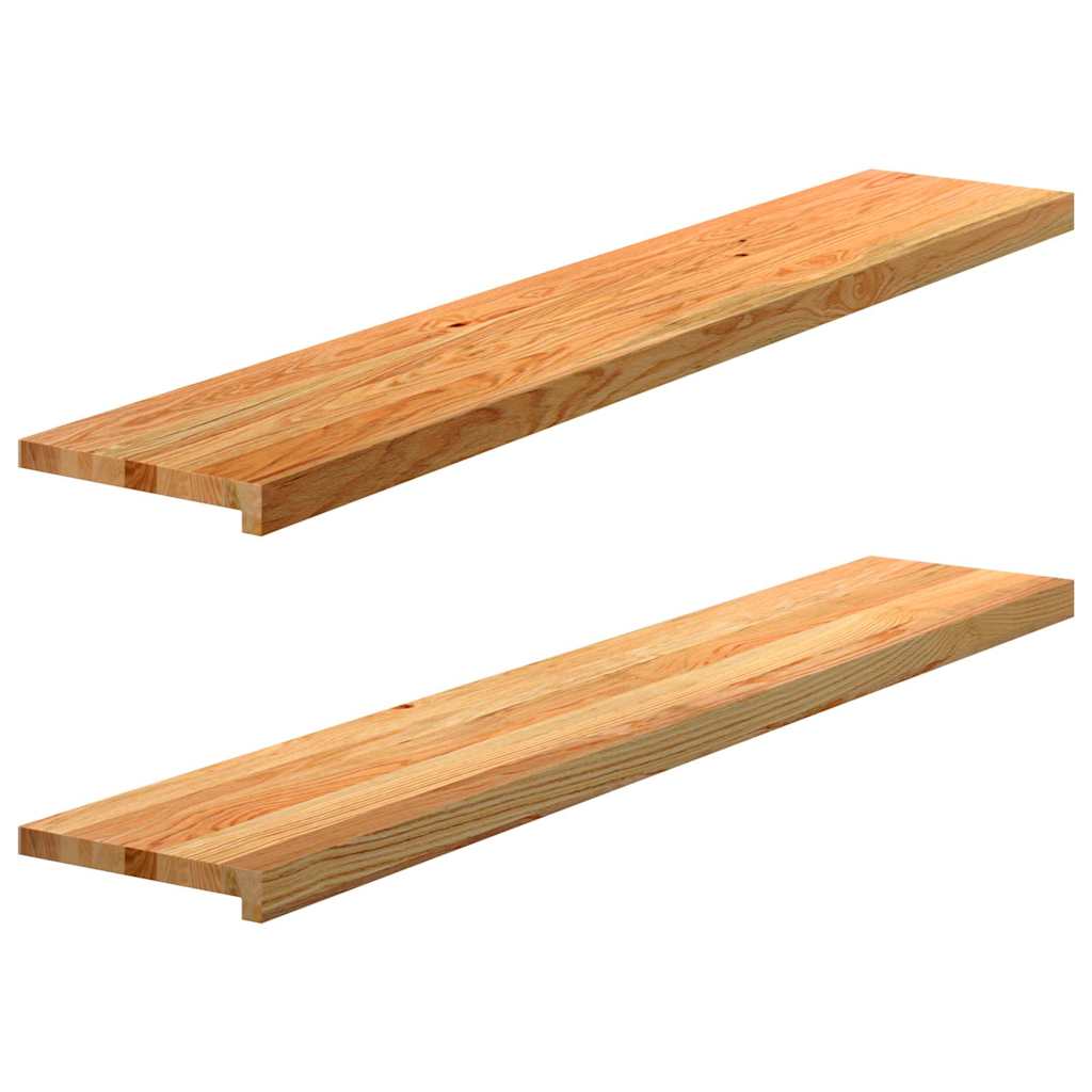 Window Sills 2 pcs Light Brown 140x30x2 cm Solid Wood Oak