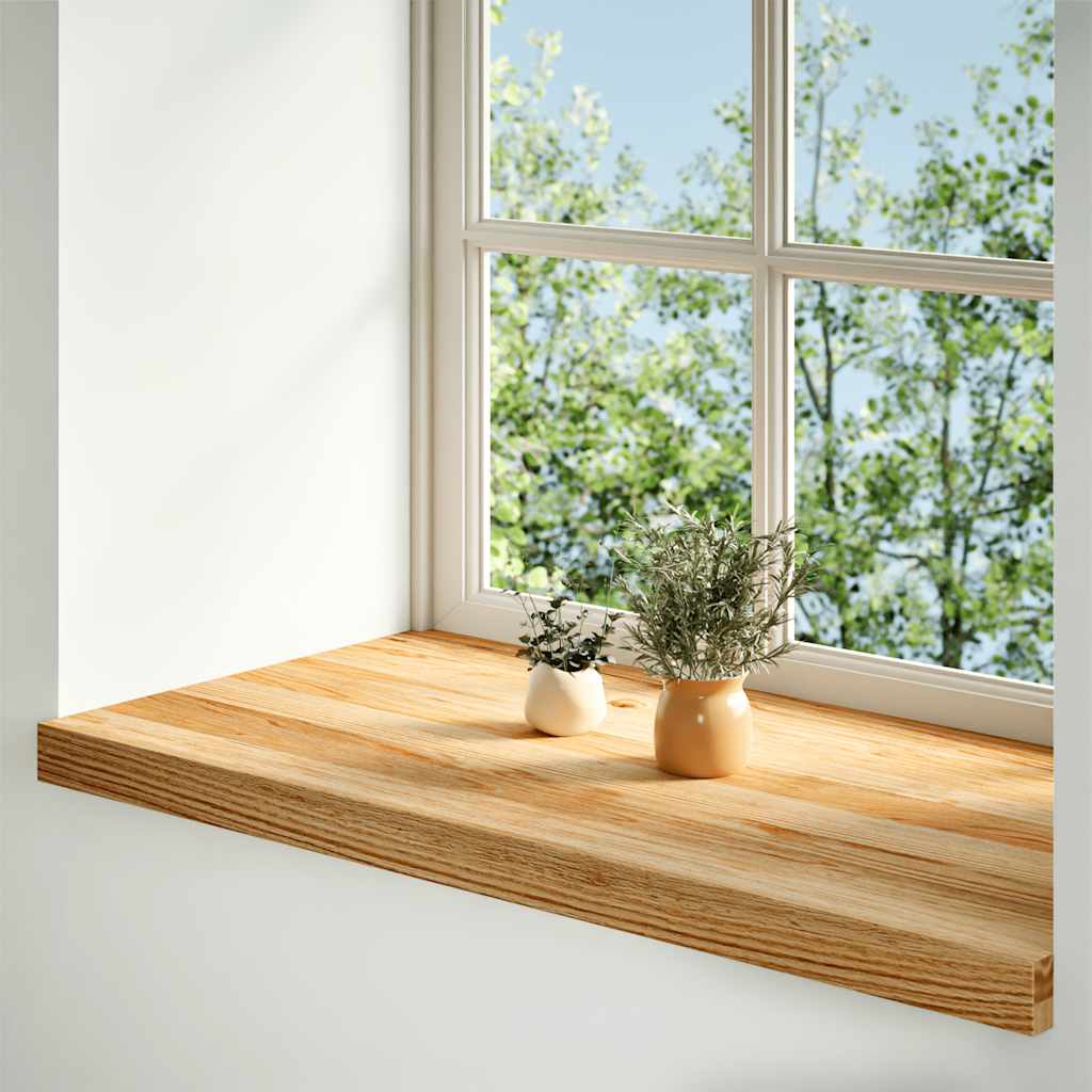 Window Sills 2 pcs Light Brown 80x40x2 cm Solid Wood Oak