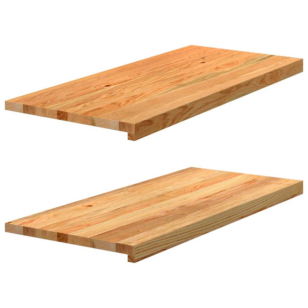 Window Sills 2 pcs Light Brown 90x40x2 cm Solid Wood Oak