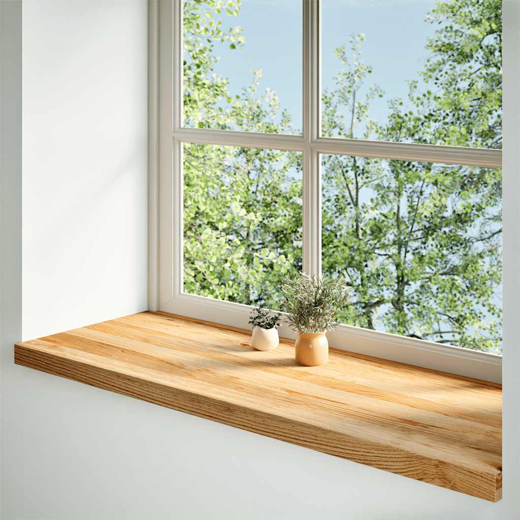 Window Sills 2 pcs Light Brown 100x40x2 cm Solid Wood Oak