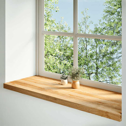 Window Sills 2 pcs Light Brown 110x40x2 cm Solid Wood Oak