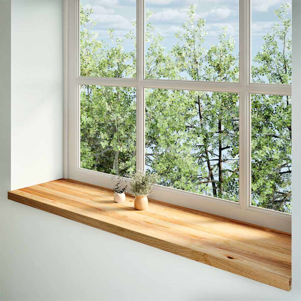 Window Sills 2 pcs Light Brown 160x40x2 cm Solid Wood Oak