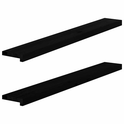 Window Sills 2 pcs Brown Black 120x15x2 cm Solid Wood Oak