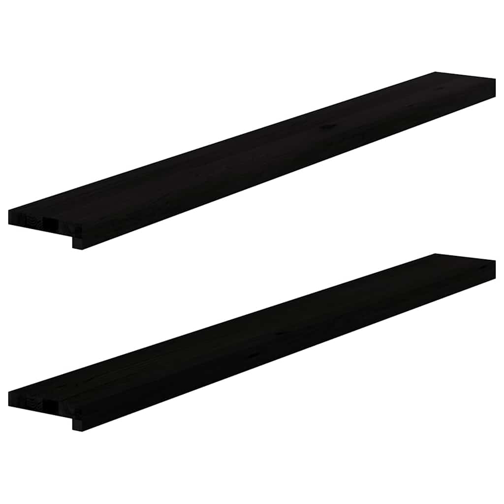 Window Sills 2 pcs Dark Brown 140x15x2 cm Solid Wood Oak