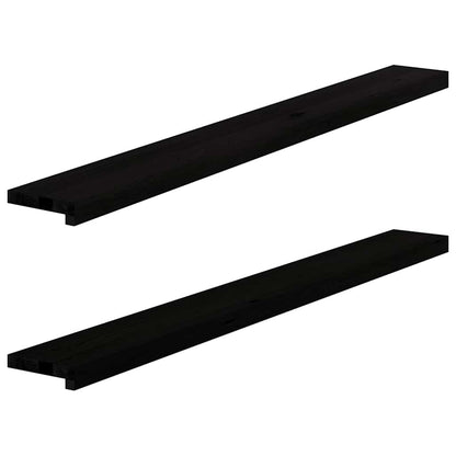 Window Sills 2 pcs Dark Brown 140x15x2 cm Solid Wood Oak