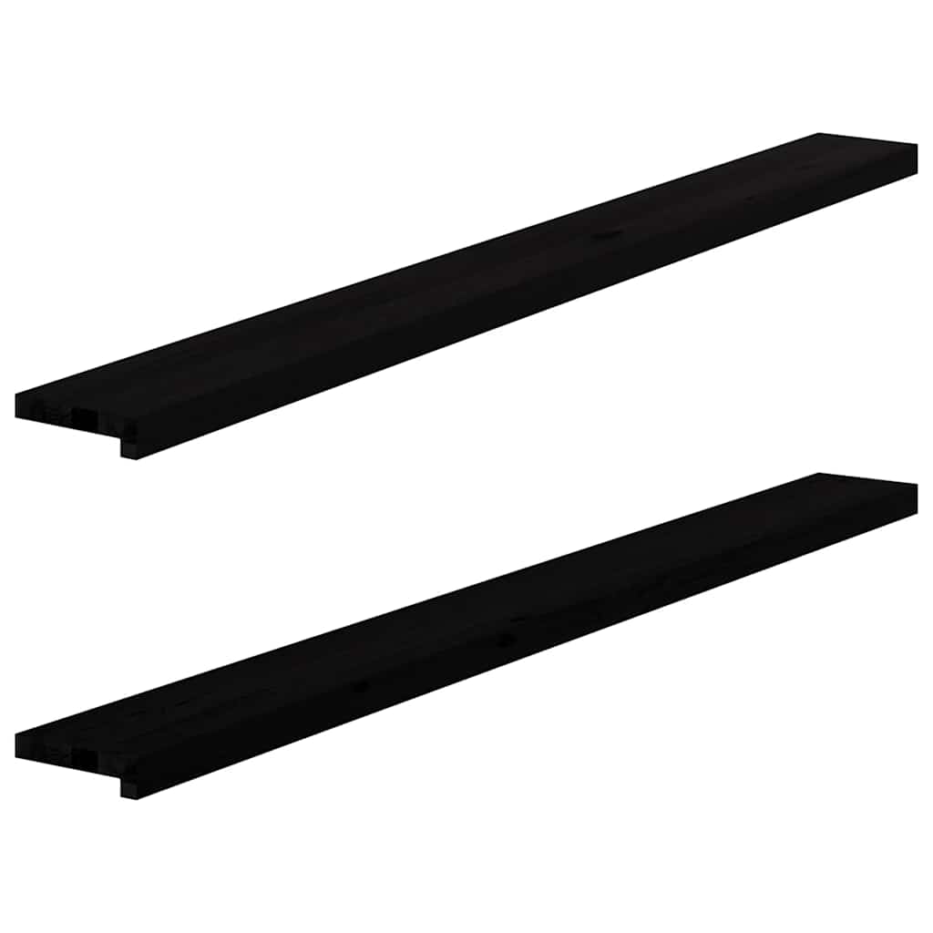 Window Sills 2 pcs Brown Black 160x15x2 cm Solid Wood Oak