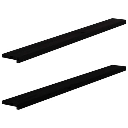 Window Sills 2 pcs Brown Black 160x15x2 cm Solid Wood Oak