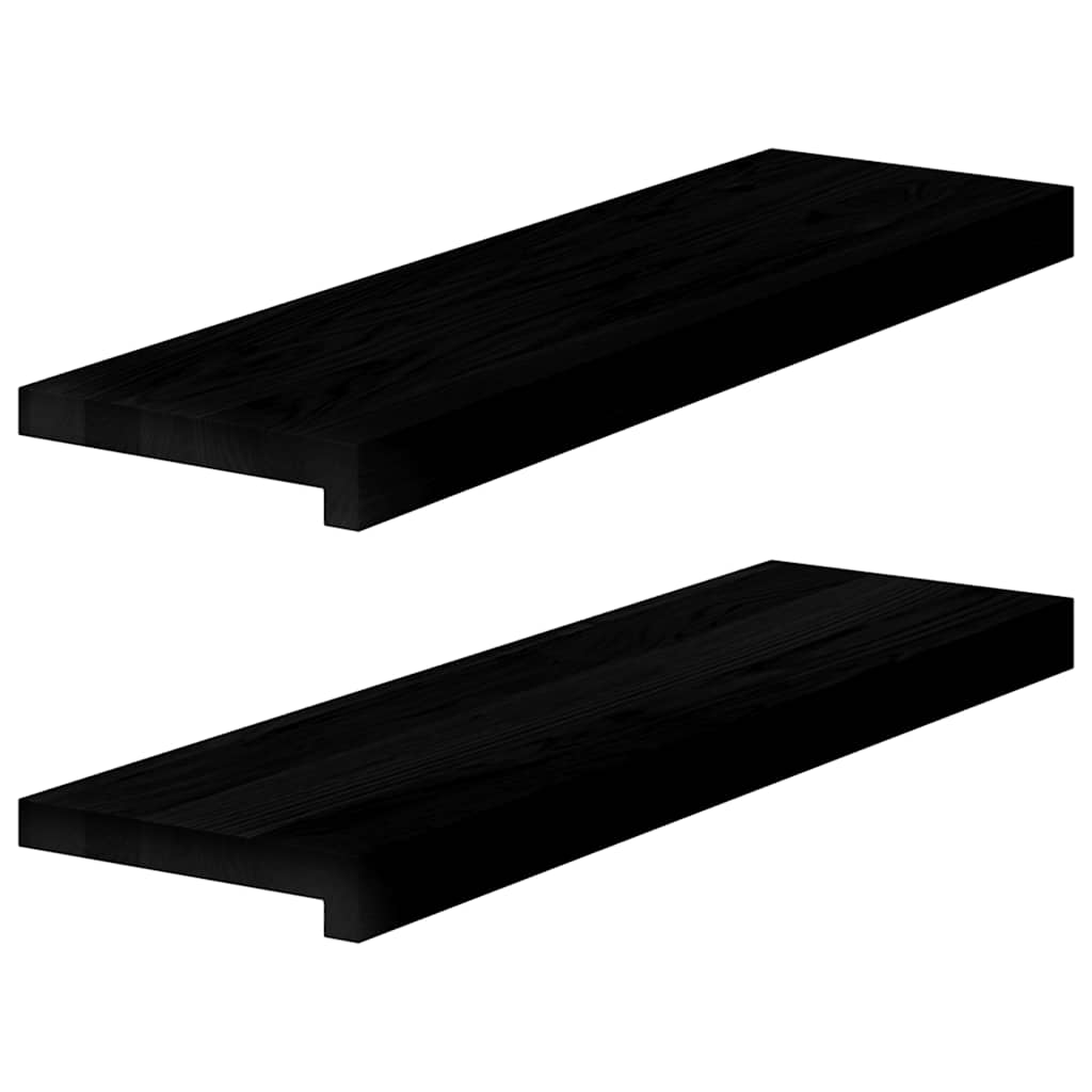 Window Sills 2 pcs Brown Black 70x20x2 cm Solid Wood Oak