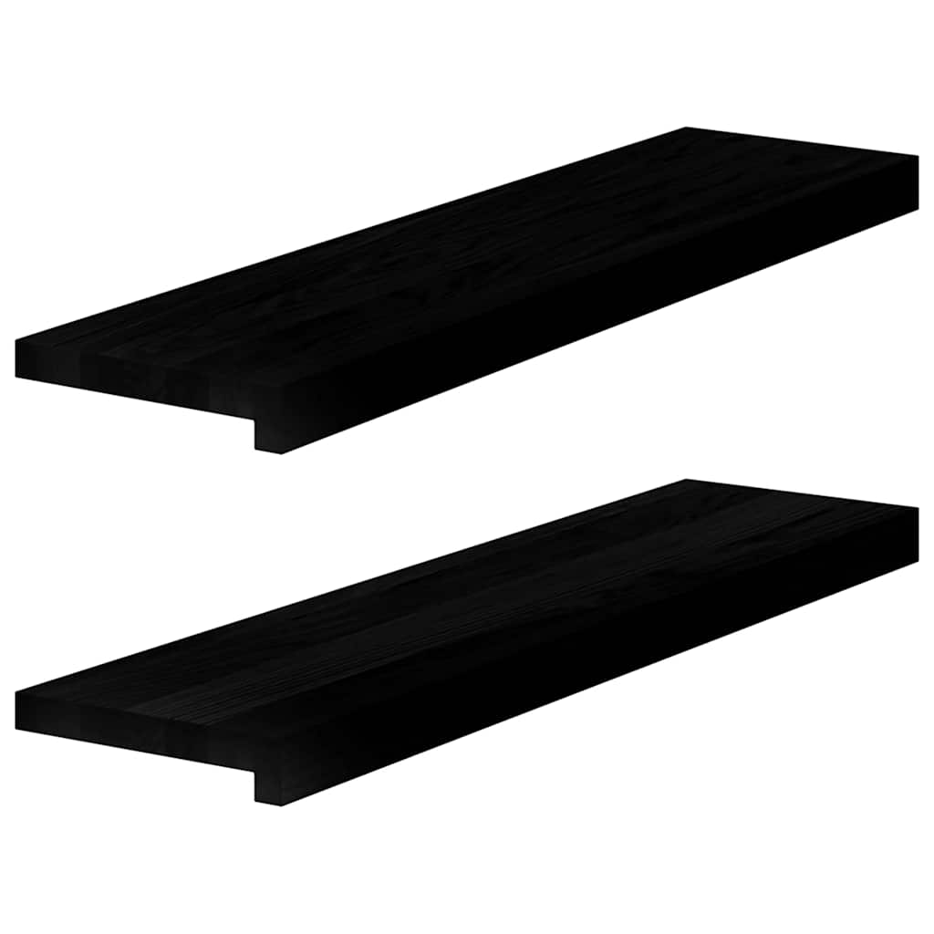 Window Sills 2 pcs Brown Black 80x20x2 cm Solid Wood Oak