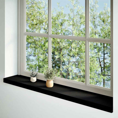 Window Sills 2 pcs Brown Black 110x20x2 cm Solid Wood Oak