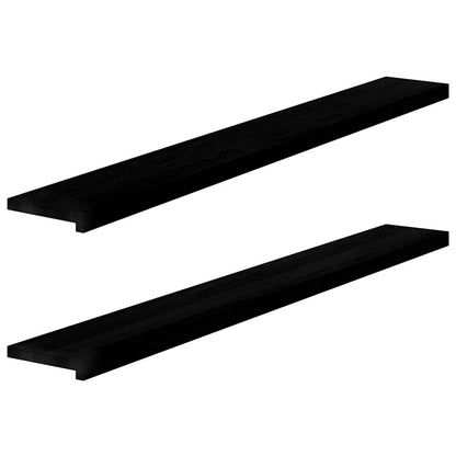 Window Sills 2 pcs Brown Black 160x20x2 cm Solid Wood Oak