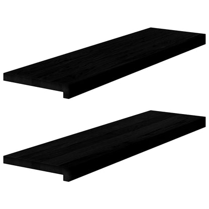 Window Sills 2 pcs Brown Black 90x25x2 cm Solid Wood Oak