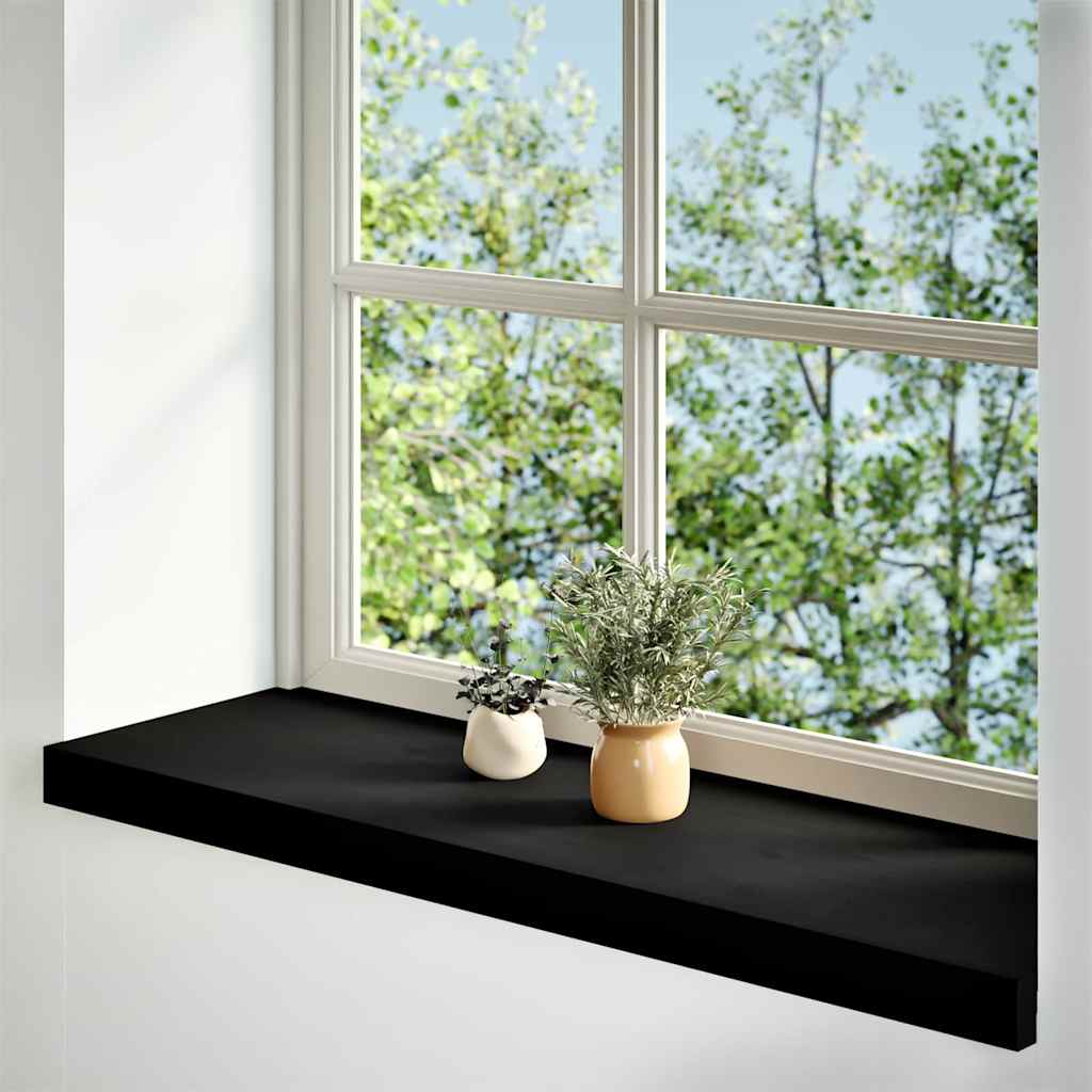 Window Sills 2 pcs Brown Black 90x25x2 cm Solid Wood Oak